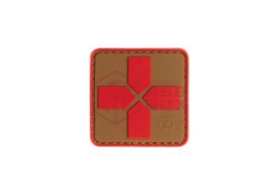 JTG Red Cross Rubber Patch 40mm Coyote Red