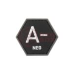 JTG Bloodgroup Hexagon Rubber Patch A Neg SWAT