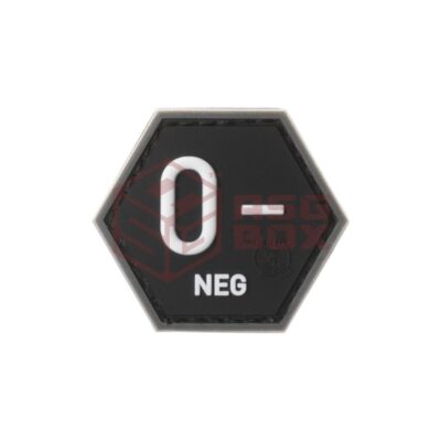 JTG Bloodgroup Hexagon Rubber Patch 0 Neg SWAT
