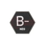 JTG Bloodgroup Hexagon Rubber Patch B Neg SWAT