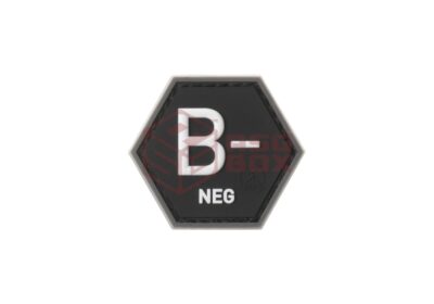 JTG Bloodgroup Hexagon Rubber Patch B Neg SWAT