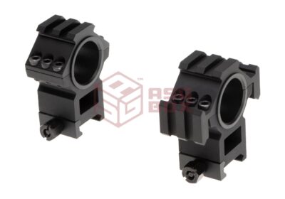 Aim-O Tri-Side Rail 25.4mm / 30mm Mount Rings Black