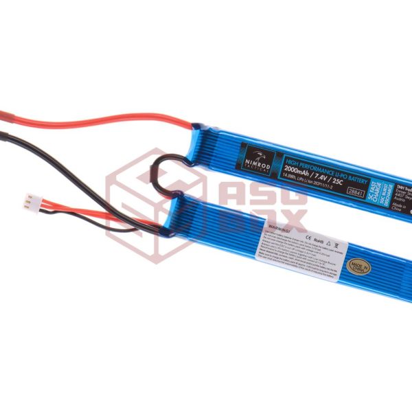 Nimrod Lipo 7.4V 2000mAh 25C Twin Type T-Plug Blue