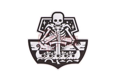 JTG Ghost Ship Skull Rubber Patch White