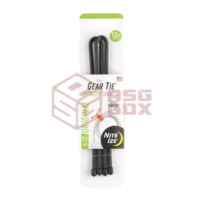 Nite Ize Gear Tie Reusable Rubber Twist Tie 12" 2pcs Black