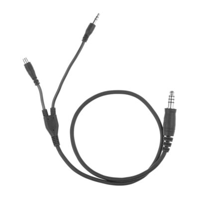 Alternative view of Earmor Y-Shaped Cable 3.5mm Jack / 2.5mm Female Jack / U-174 Male Jack for M31 Plus Black