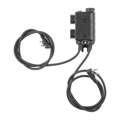 Earmor M56 Dual Comm Tactical PTT for 2x Kenwood Black