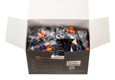 Earmor MaxDefense Silicone Cord Ear Plugs NRR28 100 Pairs Box Orange - obrazek 4