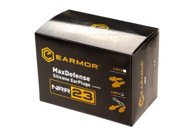 Earmor MaxDefense Silicone Cord Ear Plugs NRR28 100 Pairs Box Orange - obrazek 5