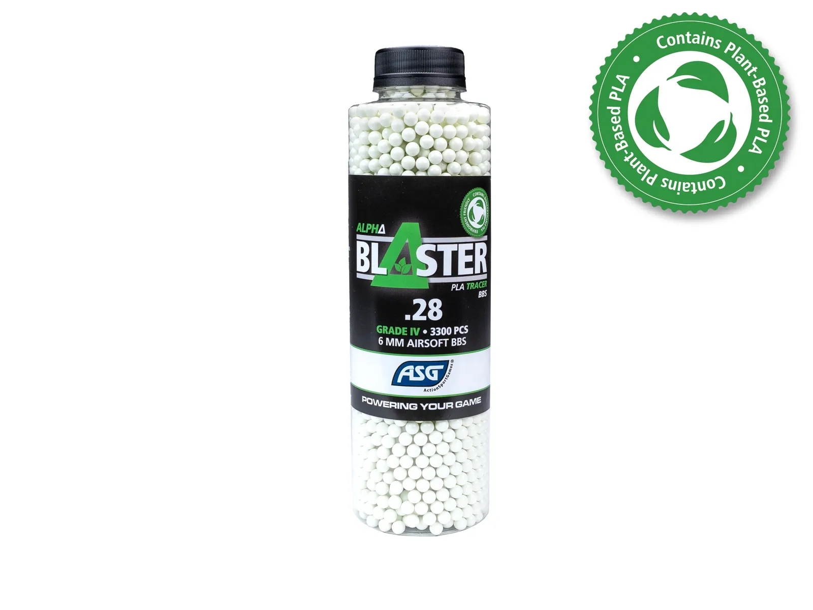 ASG BIO BBs ALPHA Blaster PLA Tracer 0,28g, 3300 BBs - Green OD-A-ASG373 asgbox.pl ASG BIO BBs ALPHA Blaster PLA Tracer 0,28g, 3300 BBs - Green
