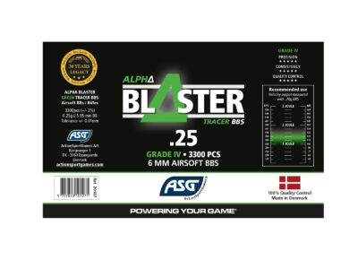 ASG BBs ALPHA Blaster Tracer 0,25g, 3300 BBs - Green - obrazek 3