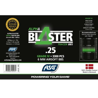 ASG BBs ALPHA Blaster Tracer 0,25g, 3300 BBs - Green OD-A-ASG374 asgbox.pl ASG BBs ALPHA Blaster Tracer 0,25g, 3300 BBs - Green OD-A-ASG374 asgbox.pl