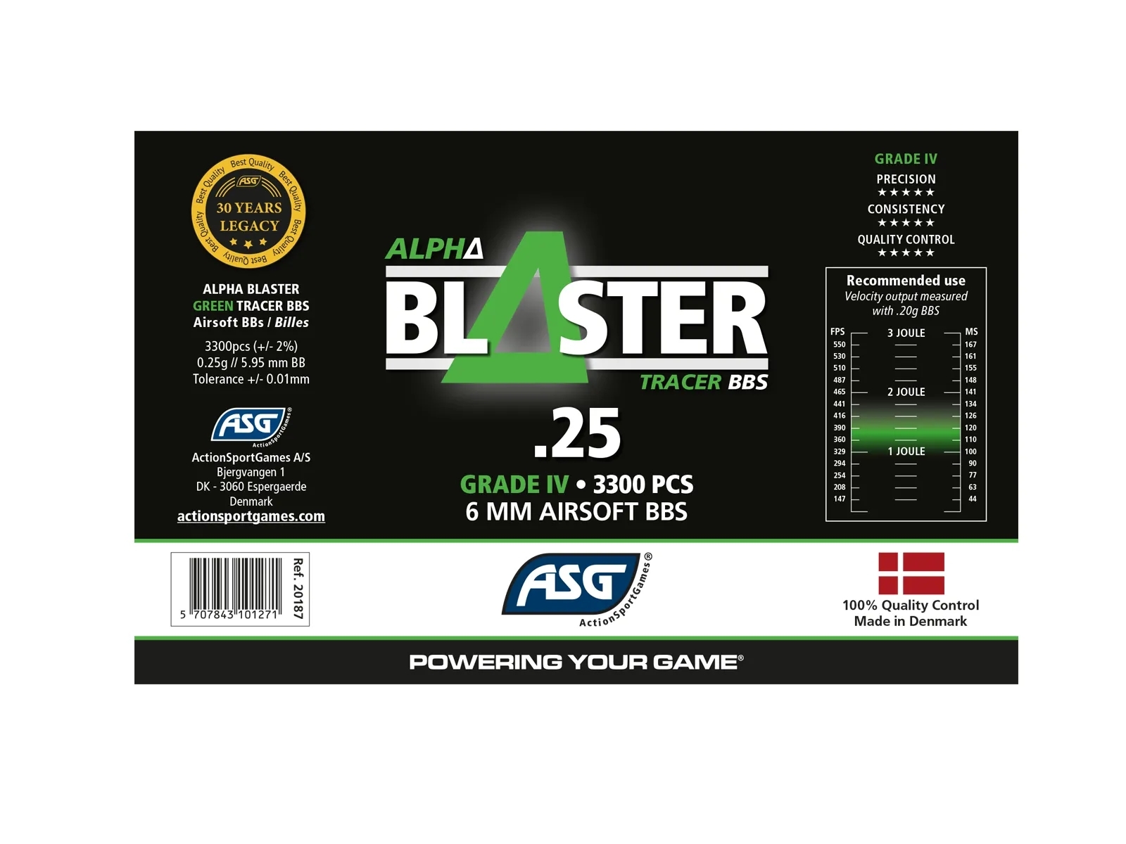 ASG BBs ALPHA Blaster Tracer 0,25g, 3300 BBs - Green OD-A-ASG374 asgbox.pl ASG BBs ALPHA Blaster Tracer 0,25g, 3300 BBs - Green - obrazek 3