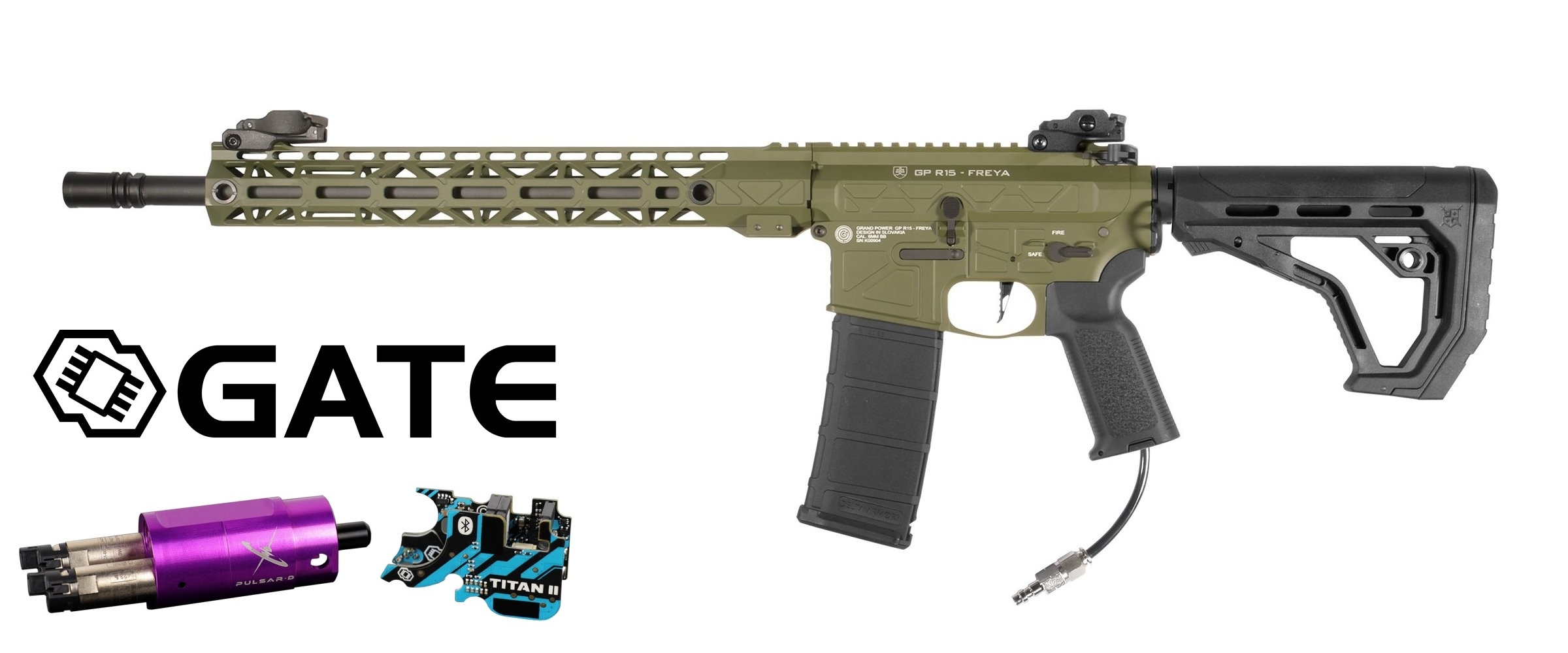 Delta Armory GP FREYA R15 M-LOK 14" HPA Pulsar D, TITAN II - Green OD-A-DA033-OD asgbox.pl Delta Armory GP FREYA R15 M-LOK 14" HPA Pulsar D, TITAN II - Green