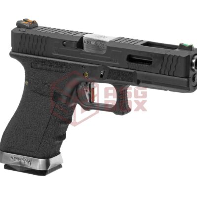 WE G-Force 17 BK Silver Barrel Metal Version GBB Black
