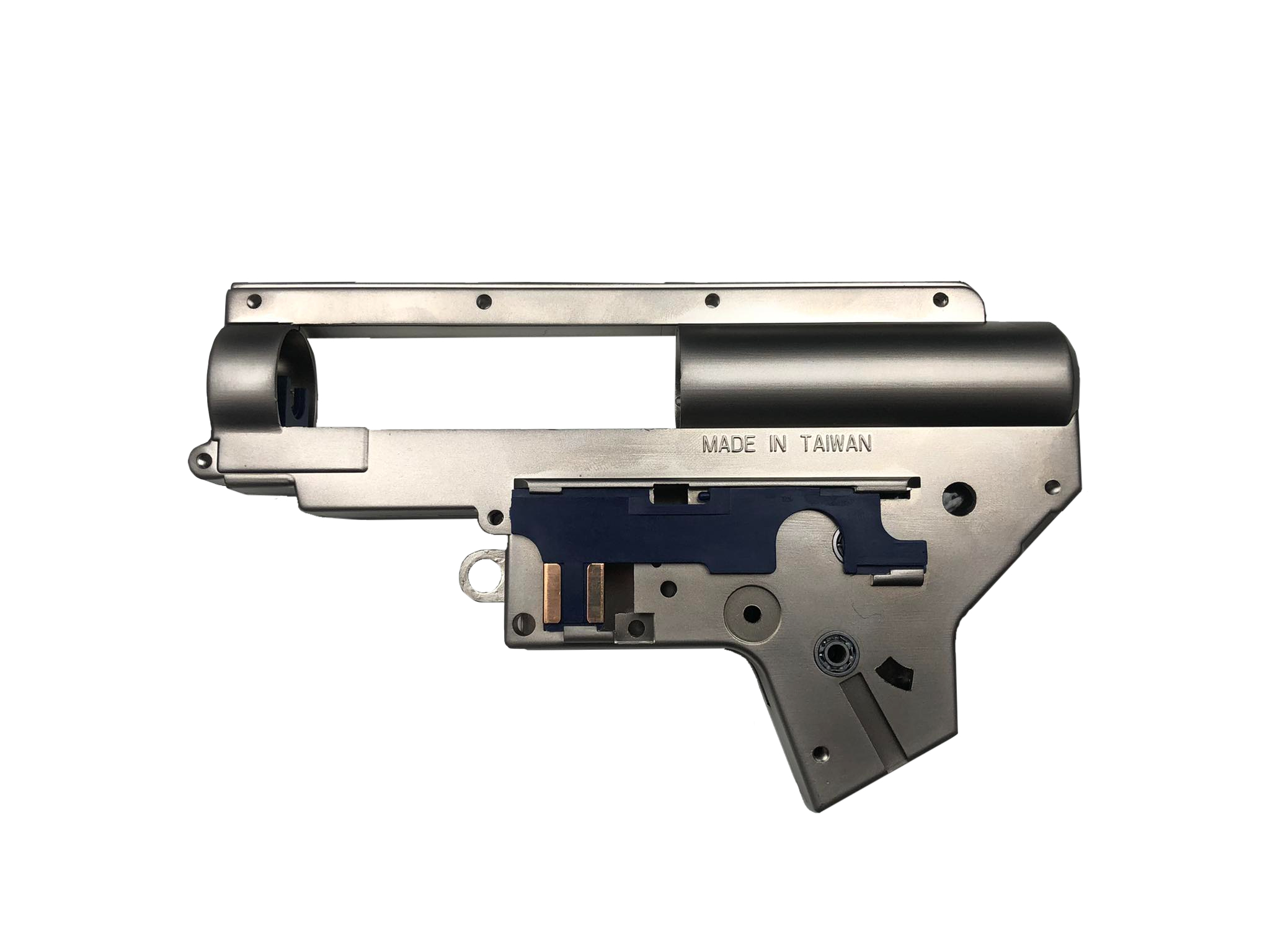 ASG ULTIMATE Reinforced V2 Gearbox Shell, 8mm Ball Bearings - Silver OD-A-ULTIM072 asgbox.pl ASG ULTIMATE Reinforced V2 Gearbox Shell, 8mm Ball Bearings - Silver