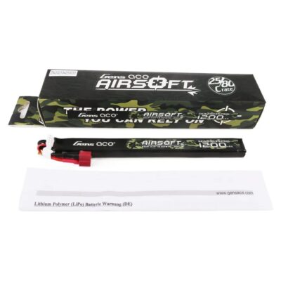 Gens ACE Li-Pol Battery 11.1V 1200mAh, 25C, T-Dean - Stick OD-A-GEA12003S25DL asgbox.pl Gens ACE Li-Pol Battery 11.1V 1200mAh, 25C, T-Dean - Stick OD-A-GEA12003S25DL asgbox.pl