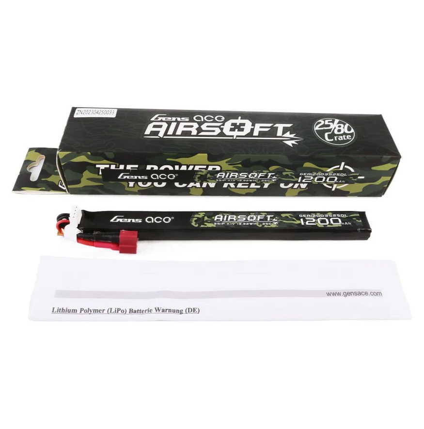 Gens ACE Li-Pol Battery 11.1V 1200mAh, 25C, T-Dean - Stick OD-A-GEA12003S25DL asgbox.pl Gens ACE Li-Pol Battery 11.1V 1200mAh, 25C, T-Dean - Stick - obrazek 5