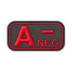 JTG Bloodtype Rubber Patch A Neg Blackmedic