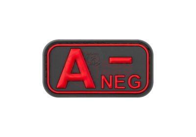 JTG Bloodtype Rubber Patch A Neg Blackmedic