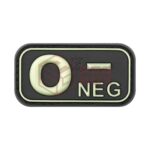 JTG Bloodtype Rubber Patch 0 Neg Glow