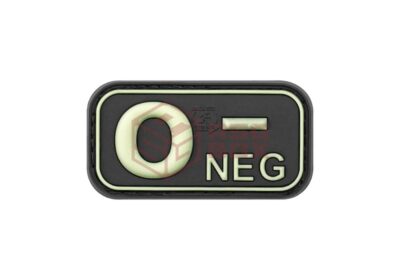 JTG Bloodtype Rubber Patch 0 Neg Glow