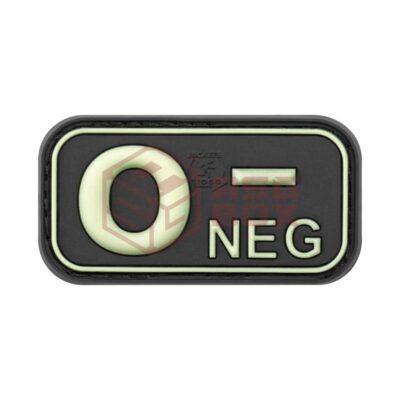 JTG Bloodtype Rubber Patch 0 Neg Glow