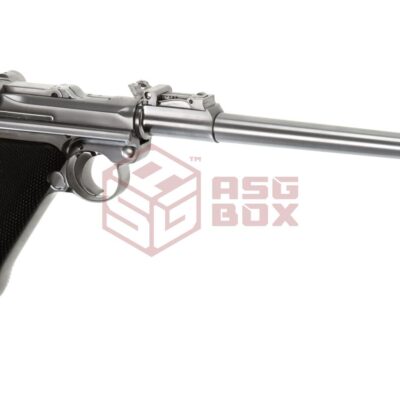 WE P08 8 Inch Full Metal GBB Silver