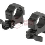 Leapers QD 25.4mm CNC Mount Rings Low Black