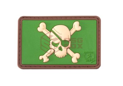 JTG Pirate Skull Rubber Patch Green