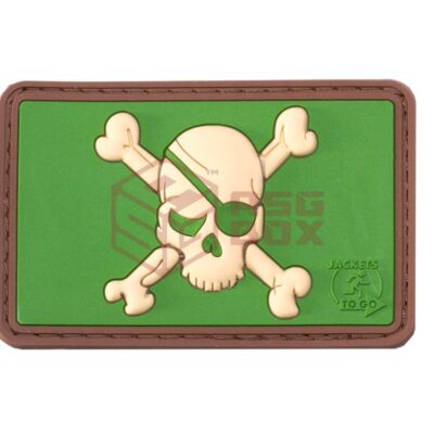 JTG Pirate Skull Rubber Patch Green