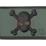 JTG Pirate Skull Rubber Patch Forest