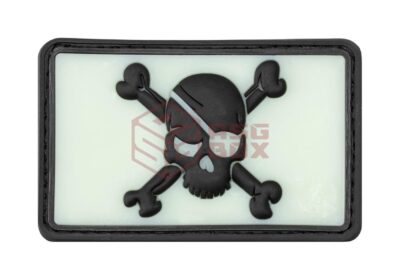 JTG Pirate Skull Rubber Patch Glow Back