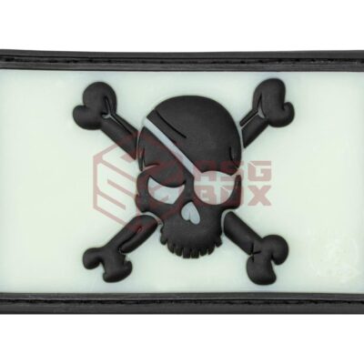 JTG Pirate Skull Rubber Patch Glow Back