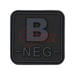 JTG Bloodtype Square Rubber Patch B Neg Blackops