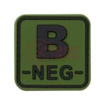 JTG Bloodtype Square Rubber Patch B Neg Forest