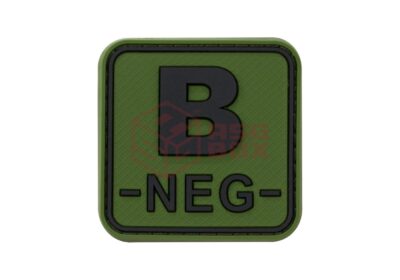 JTG Bloodtype Square Rubber Patch B Neg Forest