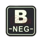 JTG Bloodtype Square Rubber Patch B Neg Glow