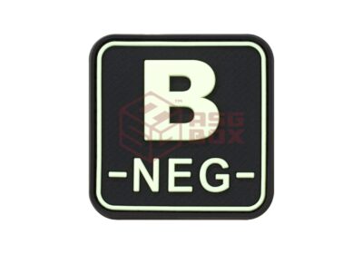 JTG Bloodtype Square Rubber Patch B Neg Glow