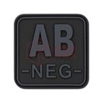 JTG Bloodtype Square Rubber Patch AB Neg Blackops
