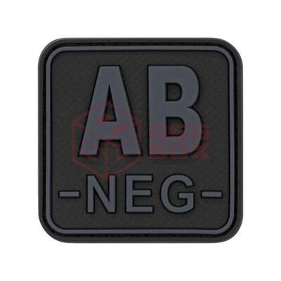 JTG Bloodtype Square Rubber Patch AB Neg Blackops