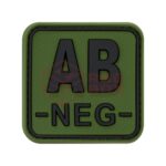 JTG Bloodtype Square Rubber Patch AB Neg Forest