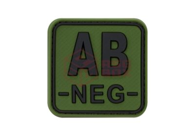 JTG Bloodtype Square Rubber Patch AB Neg Forest