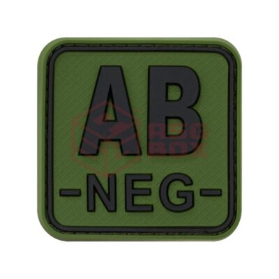 JTG Bloodtype Square Rubber Patch AB Neg Forest