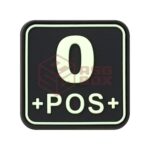 JTG Bloodtype Square Rubber Patch 0 Pos Glow