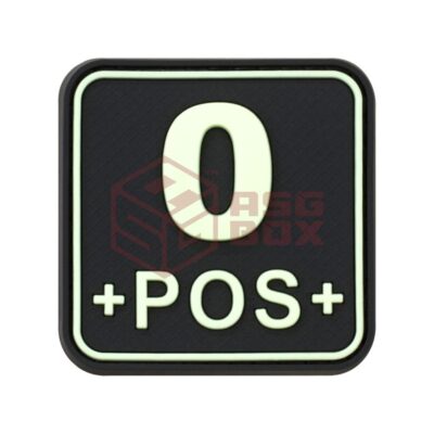 JTG Bloodtype Square Rubber Patch 0 Pos Glow