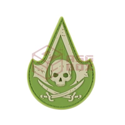 JTG Assassin Skull Rubber Patch Green