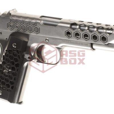 WE M1911 Hex Cut Full Metal GBB Silver