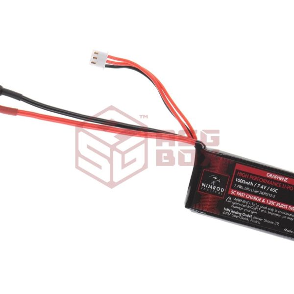 Nimrod Lipo 7.4V 1000mAh 65C Graphene PEQ Type T-Plug Black
