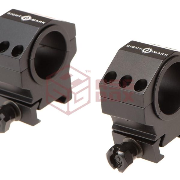 Sightmark 30mm / 25.4mm Tactical Mounting Rings - Medium Height Black